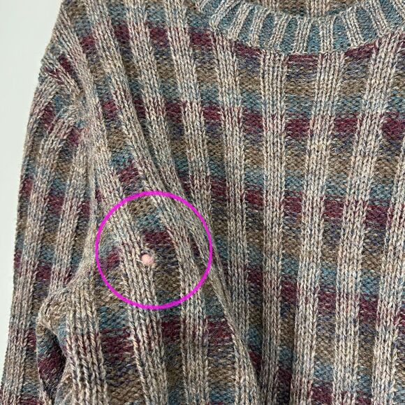 Vtg John Ashford Shetland Wool Sweater Mens Large Rib Knit Grandpa Cosby Biggie - Picture 8 of 9